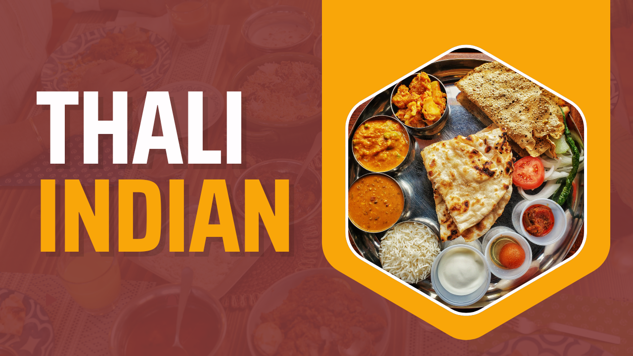 Thali with various Indian dishes